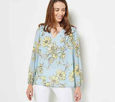 #ad Belle by Kim Gravel Chiffon Overlay Blouson Blossom Blous more choices a471027 $21.22