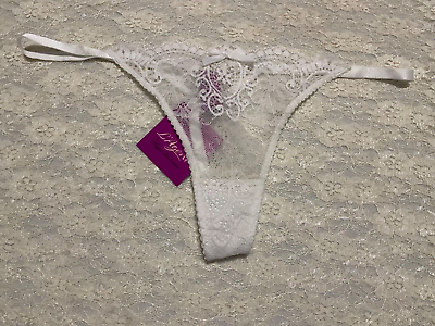 #ad L#x27;Agent by Agent Provocateur Vanesa M Thong Panty Ivory Lace $49.99