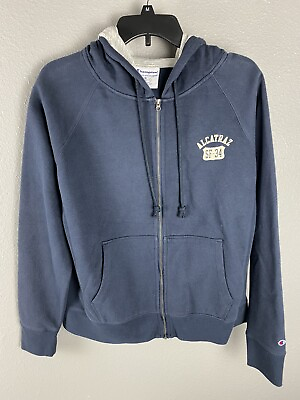 #ad Champion Mens Hooded Sweatshirt Size M Alcatraz San Fran. Reg . $ 50 Blue $29.99