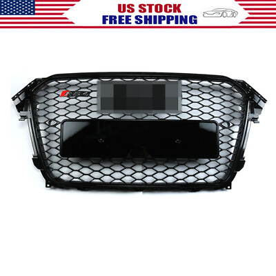Honeycomb Sport Mesh RS4 Style Hex Grille Grill Black For 13 16 Audi A4 S4 B8.5 $118.00
