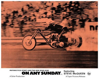 #ad On Any Sunday 1971 Original Lobby Card Steve McQueen motorcycle racing $39.99