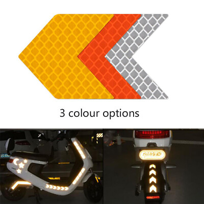 #ad 10Pcs Car Reflective Arrow Sign Safety Tape Warning Decal Stickers Accessories $16.82