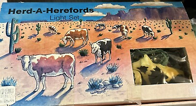 #ad VINTAGE 1989 COW HERD A HEREFORDS HOLSTEINS Decorative Lights Tested $17.59