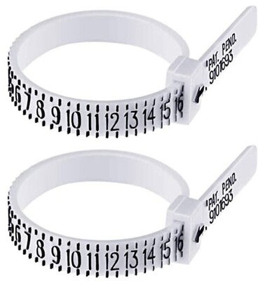 #ad 2 Pack Ring Sizer Measure Tool Gauge Plastic Finger Sizing Finder Reusable 1 17 $1.95