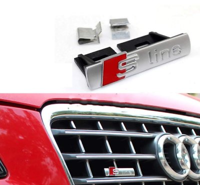 #ad Audi S line lettering emblem logo radiator grille silver silver sline grill... $40.89