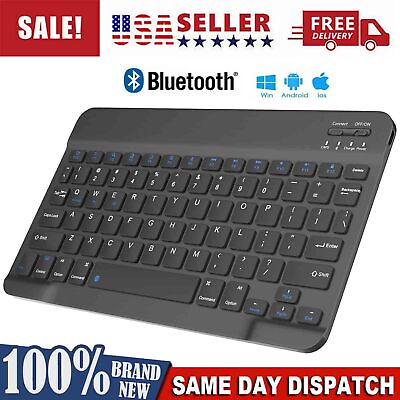 #ad Universal Bluetooth 3.0 Slim Keyboard for Android Windows iOS Tablet PC Laptop $10.98