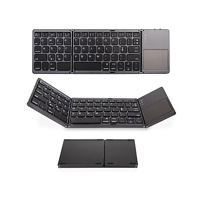 #ad Universal Foldable Wireless BT Keyboard Ultra Slim Keyboard with Touchpad B0Q7 $27.25