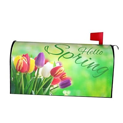 #ad Colourful Spring Flowers Fresh Tulip Waterproof Mail Cover Magnetic Mailbox $29.83