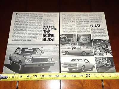 #ad 1978 BUICK TURBO V6 REGAL ORIGINAL ARTICLE $11.95