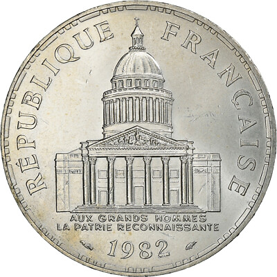#ad #ad #950645 Coin France Panthéon 100 Francs 1982 Paris AU Silver KM:951.1 $28.54