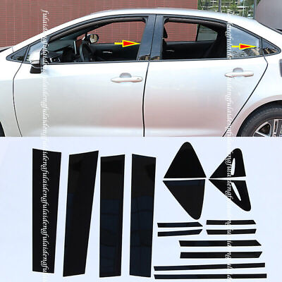 #ad Pillar Trim For Toyota Corolla Sedan 19 22 Door Cover Piano Mirror Post 16p $45.99