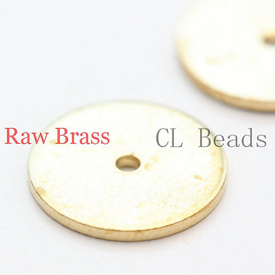 20 Pieces Raw Brass Center Hole Round Disc 12mm 1837C U 90 $3.80