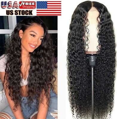 #ad AA Hair Front Wig Womens Brazilian Human Long Curly Lace Wavy Hair Wigs US 2023 $9.79
