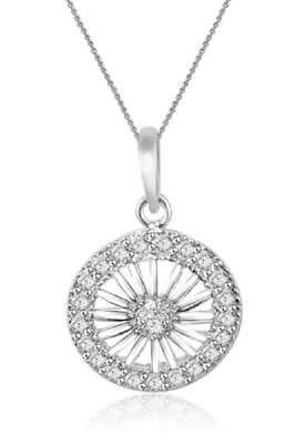 #ad #ad Circle Pendant Necklace Round Diamond 0.60 Ct I1 G 14K White Yellow Rose Gold $466.39