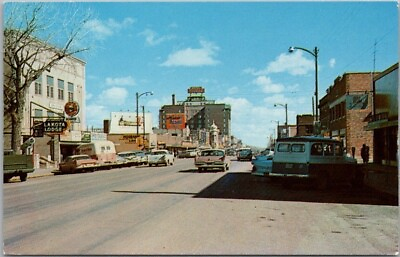 RAPID CITY South Dakota Postcard MAIN STREET Downtown Scene 1960s Chrome Unused $4.50