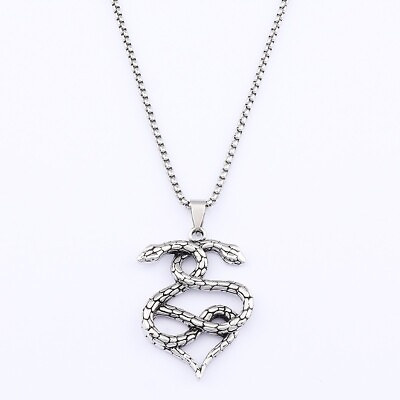 #ad Tibetan Silver Animal Cobra Snake Pendant Necklace Choker Link Chain Lagenlook GBP 4.38
