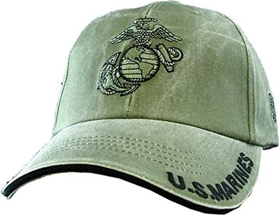 NEW U.S. Marine Corps USMC Insignia Baseball cap hat. OD Green. 5640 $21.99