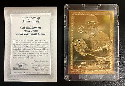 #ad Cal Ripken Jr “Iron Man” MINT 1995 ProMint 22kt gold card VERY RARE $40.00