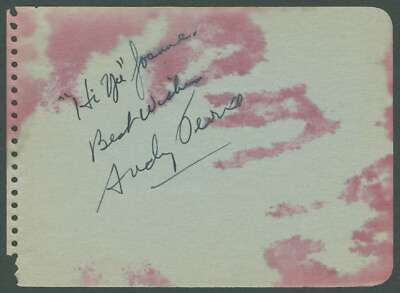 ANDY DEVINE AUTOGRAPH NOTE SIGNED $240.00