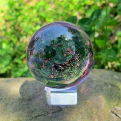 #ad Asian Rare Natural Quartz Clear Magic Crystal Healing Ball Sphere 40mm Stand $7.99