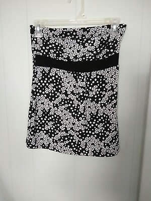 #ad Black And White Flower Print Sleeveless Shirt $9.49