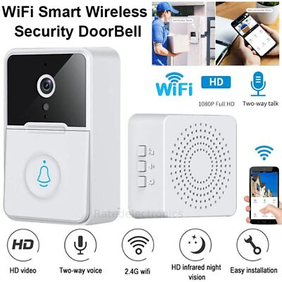#ad Wireless Security Smart WiFi Doorbell Intercom Video Camera Ringing Bell Chime $17.15