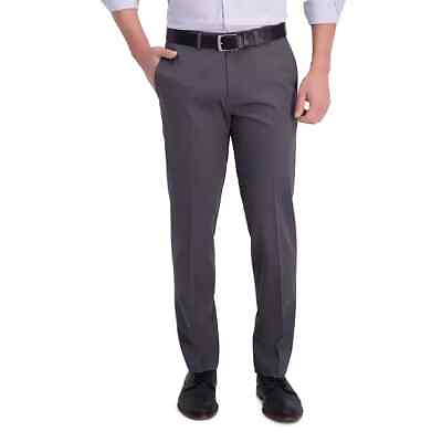 #ad Haggar Premium No Iron Flat Front Straight Fit Stretch Fabric Pant Grey 34x32 $23.95