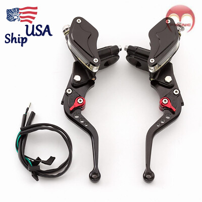 #ad US CNC Motorcycle Master Cylinder Reservoir Hydraulic Clutch Brake Levers 7 8quot; $45.99