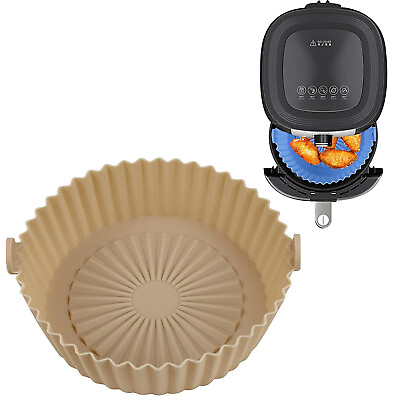 #ad AirFryer Silicone Pot Oven Baking Tray Fried Pizza Chicken Basket Mat Grill Pan $6.92