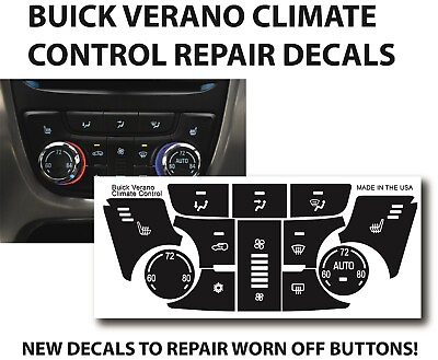 #ad 2012 2015 Buick Verano Climate Control Black Button Repair Decal Sticker Set $7.95