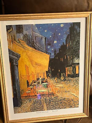 #ad 🔥Vincent Van Gogh The Cafe. Print. Framed. Nice Condition. $114.99