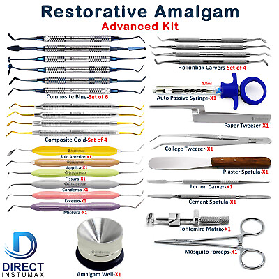 Dental Restorative Amalgam Composite Filling Instruments Dentistry Complete kit $8.31