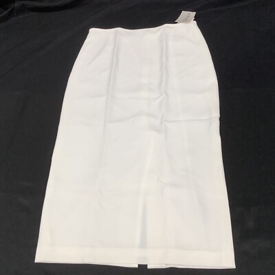 #ad Kasper Womens A Line Skirt Ivory Stretch Lined Zip Slit 10 New $34.99