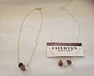 2 925 Sterling Capricorn Gemstone Necklace Garnet Moonstone Carnelian #ad $20.00