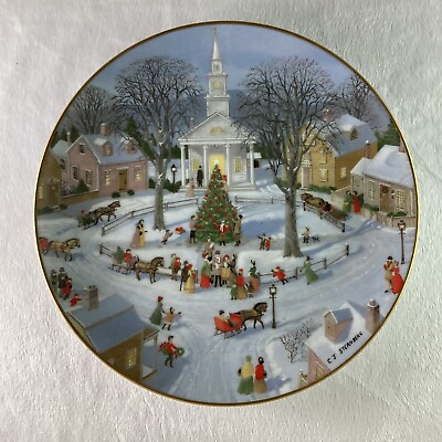 #ad CHRISTMAS TREE LIGHTING Plate An Old Time Country Winter Charlotte Sternberg $9.95