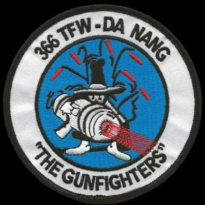 #ad 366TH TFW THE GUNFIGHTERS HAT PATCH F 4 PHANTOM US AIR FORCE DA NANG PIN UP 4quot; $10.94