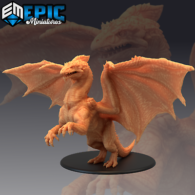 #ad Ancient White Dragon Epic Miniatures RPG Wargaming 3D Printed Miniature $30.36