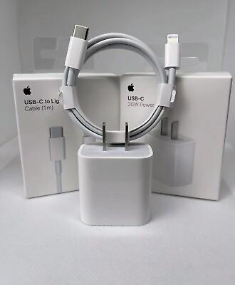 OEM Original Genuine Apple iPhone Lightning Charger Cable 3ft 20W Power Adapter $15.89