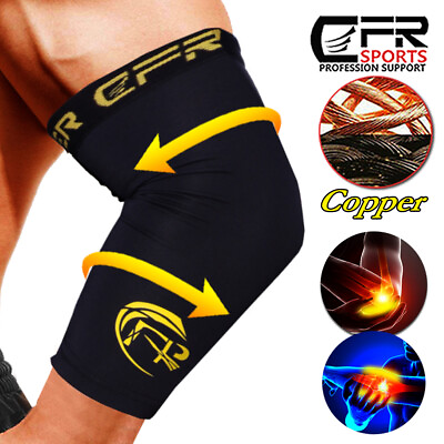 #ad Compression Arm Sleeves Copper Elbow Support Brace Joint Pain Relief Gym Tennis $5.99