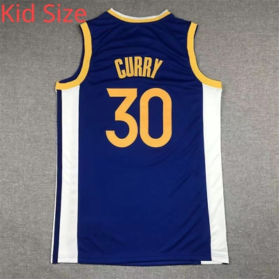 #ad 3 Colors Kid Size Golden States Curry 30# Basketball Jersey All Stitched Youth $22.98