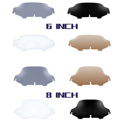 #ad 6quot;amp; 8quot; Black Smoke Clear Wave Windshield Windscreen For Harley Touring 1996 2013 $22.28