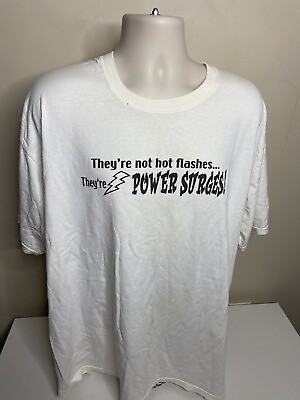 Vintage Hot Flash Female Comedy T Shirt Men’s Size 2XL XXL White $4.00
