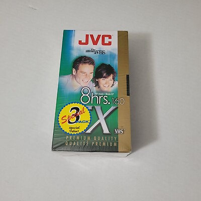 #ad JVC SX 160 Sealed Blank VHS Tapes For VCR 3 Pack T 160 8 Hour Premium Quality $19.99