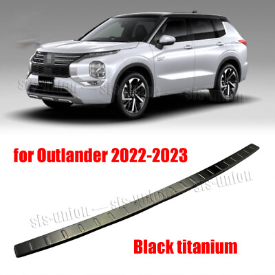Black Titanium Rear Bumper Trunk Guard Sill Protector For Outlander 22 23 Steel $79.99