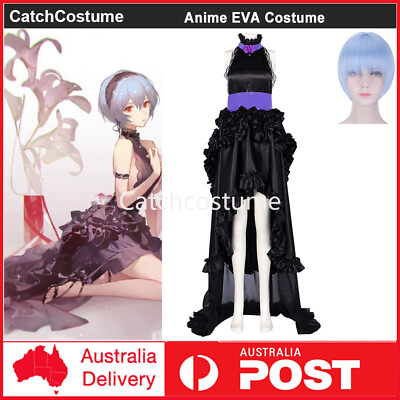 #ad Anime EVA Neon Genesis Evangelion Ayanami Rei Cosplay Costume Dress Full Set AU $80.99
