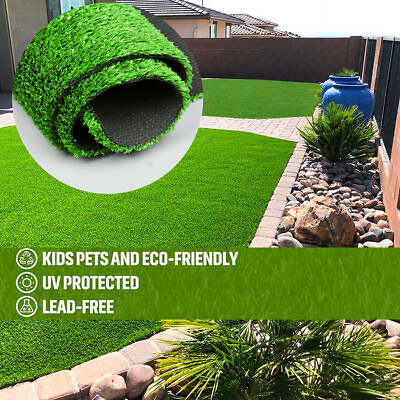 65.6 ft Synthetic Landscape Fake Grass Mat Artificial Pet Turf Lawn Garden Yard #ad $170.27