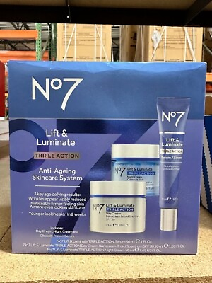No7 Lift amp; Luminate Triple Action Skincare System Brand New NIB $30.95
