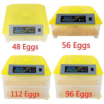 #ad 48 96 112 Digital Egg Incubator Hatcher Temperature Control Automatic Turning $88.99