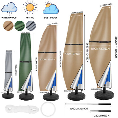 Parasol Cover with Rod amp; Pull Ring UV Protection Oxford Waterproof Cantilever $24.67