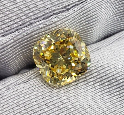 #ad 5 crt Yellow color D Grade Cushion Cut Loose Diamond Stone VVS1 GRA Certificate $200.00